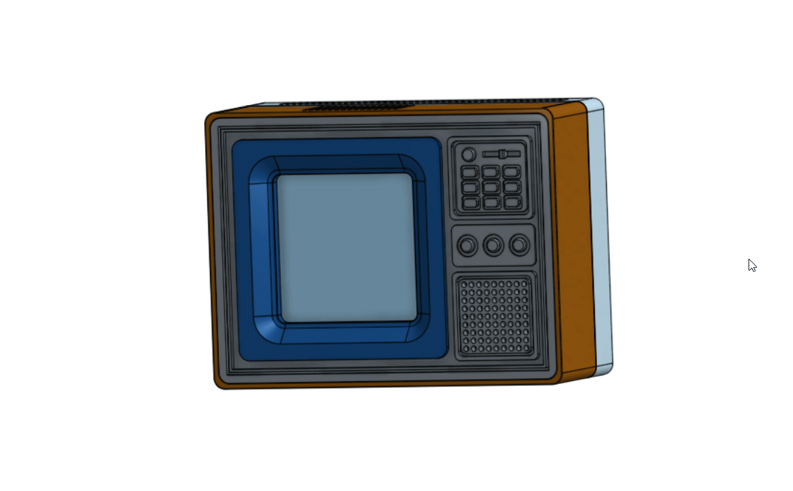 Retro TV case animated view
